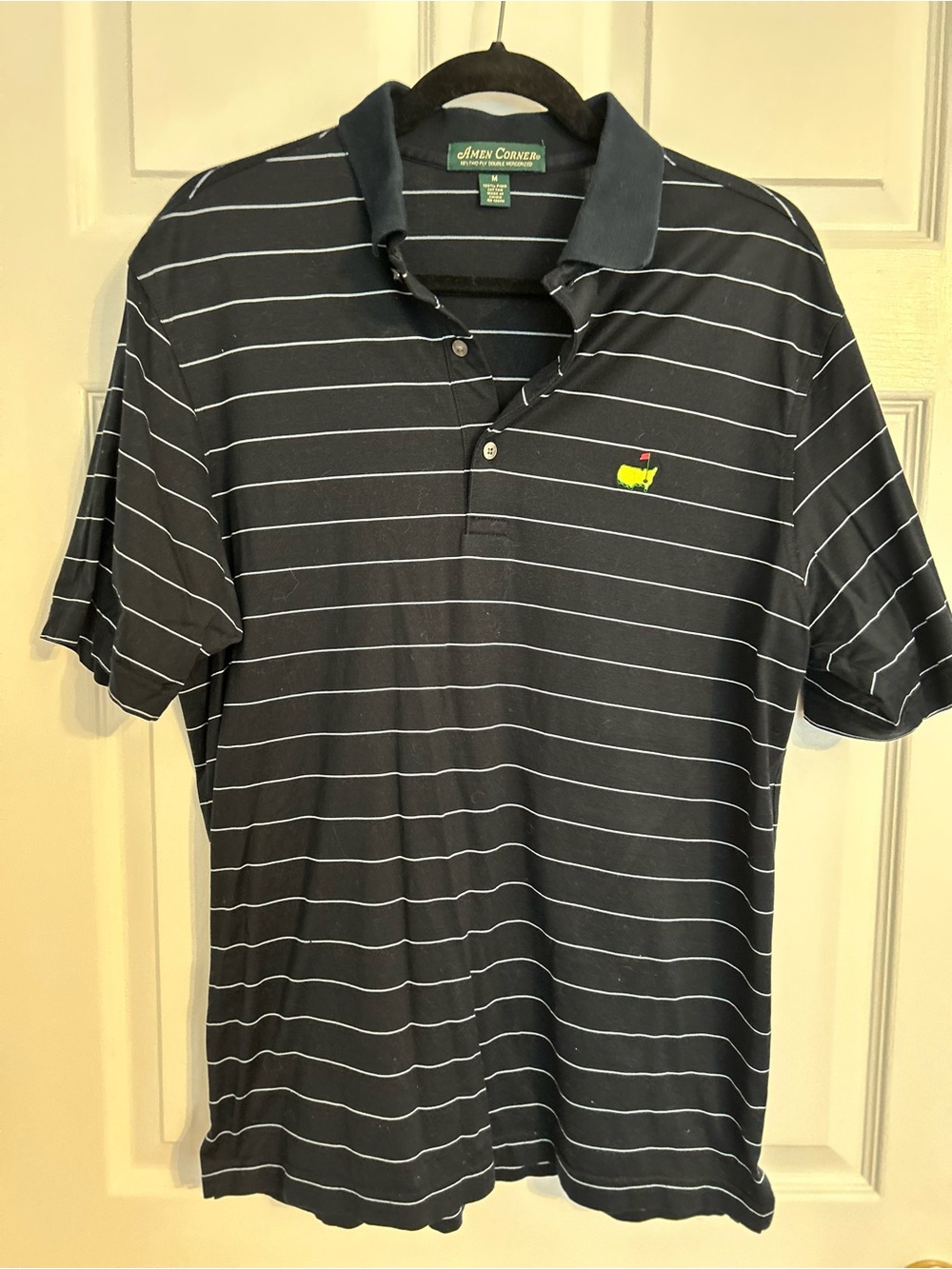 Vintage Amen Corner Master’s Navy Striped Polo Shirt